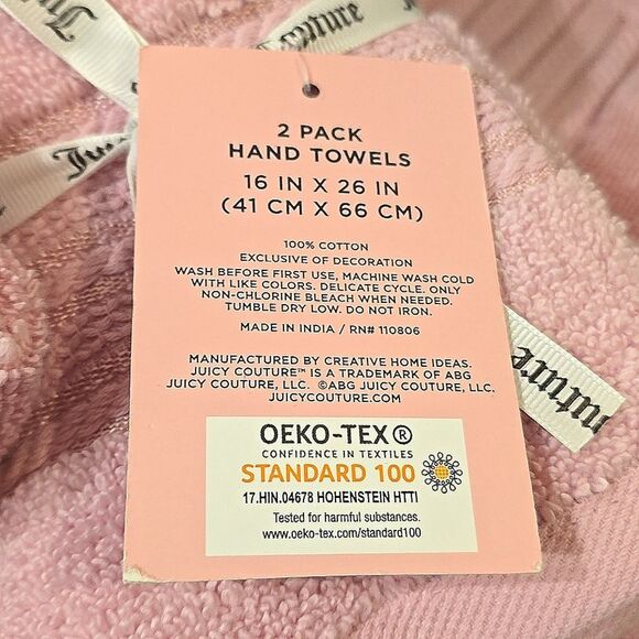 Juicy Couture Home Embroidered Signature Logo Plush Oversized Towel Set - Picture 7 of 10